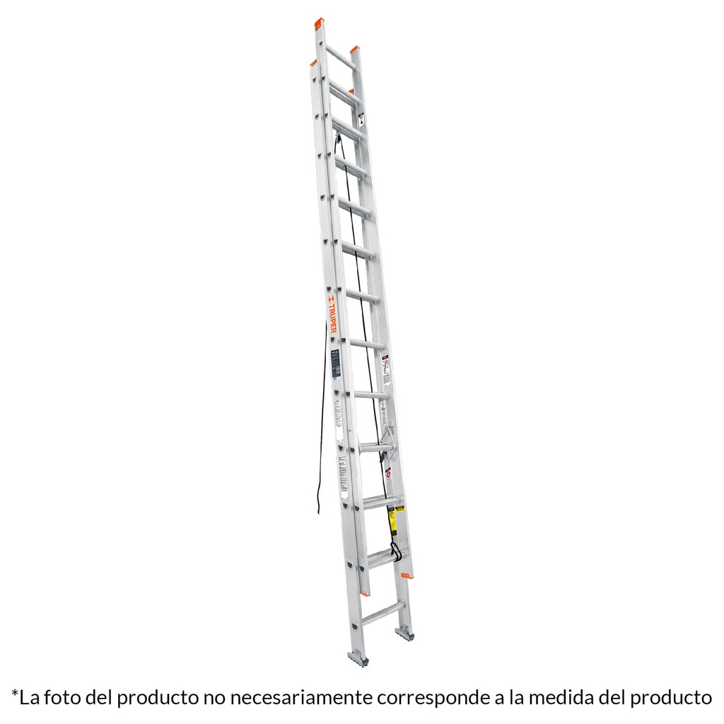 Escalera de extension, tipo II, 20 peldaños, Truper