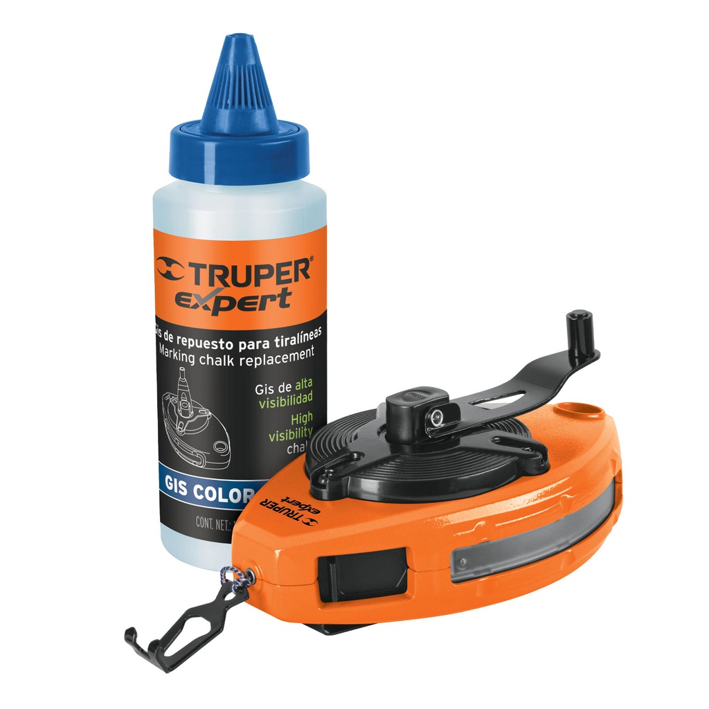 Tiralineas metalico con gis, uso rudo, 30 m (100 ft), Expert