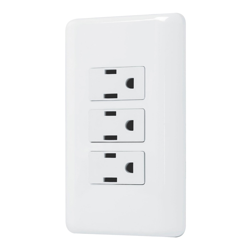 Placa armada con 3 contactos, Volteck Basic