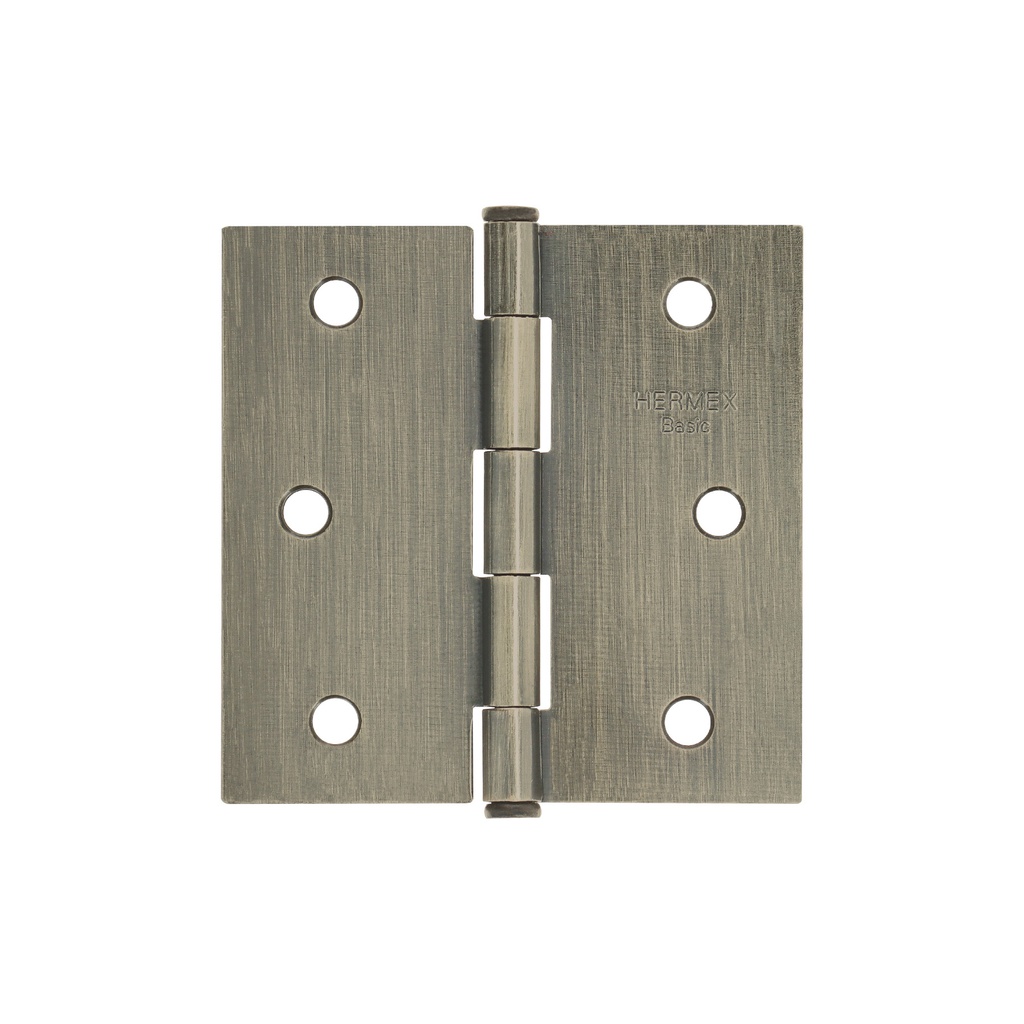 Bisagra cuadrada 3', laton antiguo, cabeza plana, Basic
