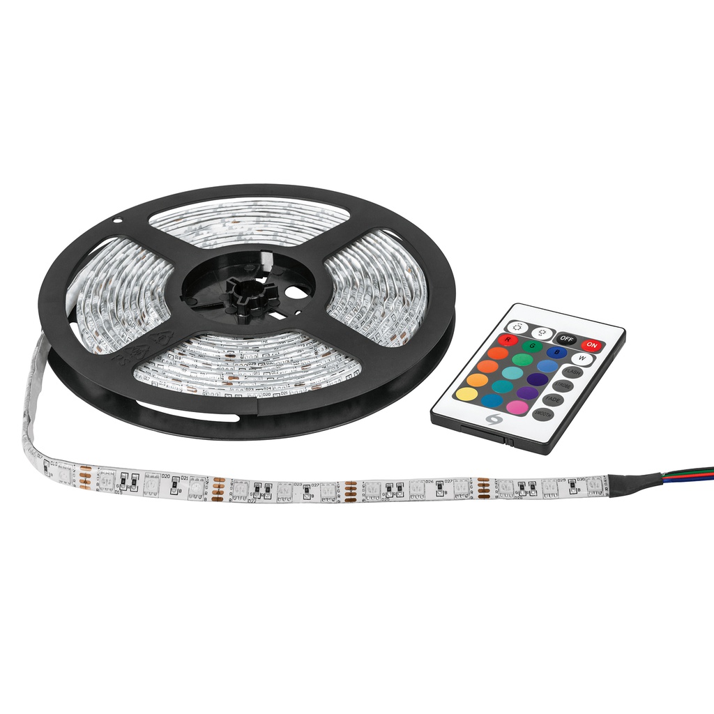 Tira LED 5 m 40 W para interior y exterior multicolor RGB