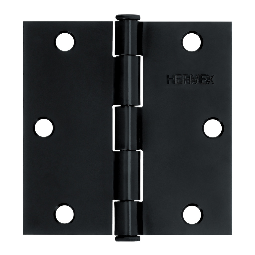 Bisagra cuadrada 3 1/2' acero negro, cabeza plana, Hermex