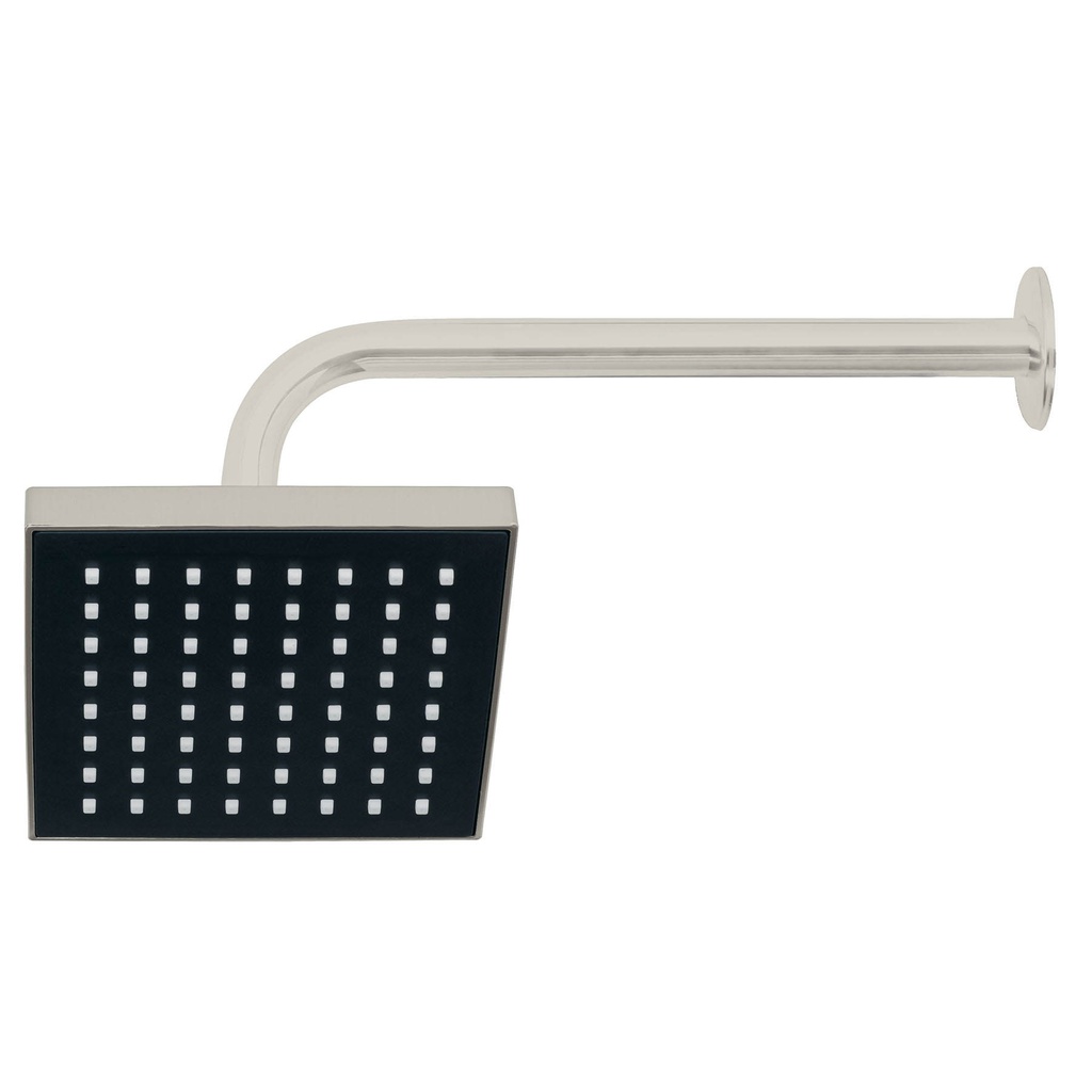 Regadera cuadrada ABS 6' acabado satin con brazo, Foset