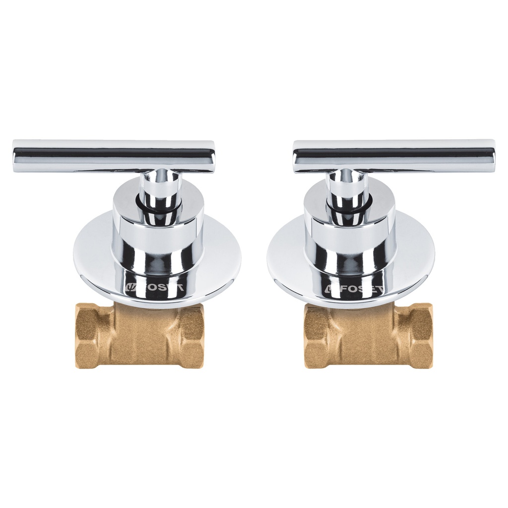 Juego llaves empotrar roscables, palanca cromo, Tubig