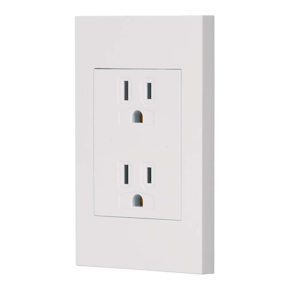 Placa armada contacto duplex, 3 modulos, Española, blanco