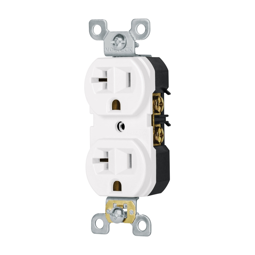 Contacto duplex, 2 polos 3 hilos, 20 A, Standard, blanco