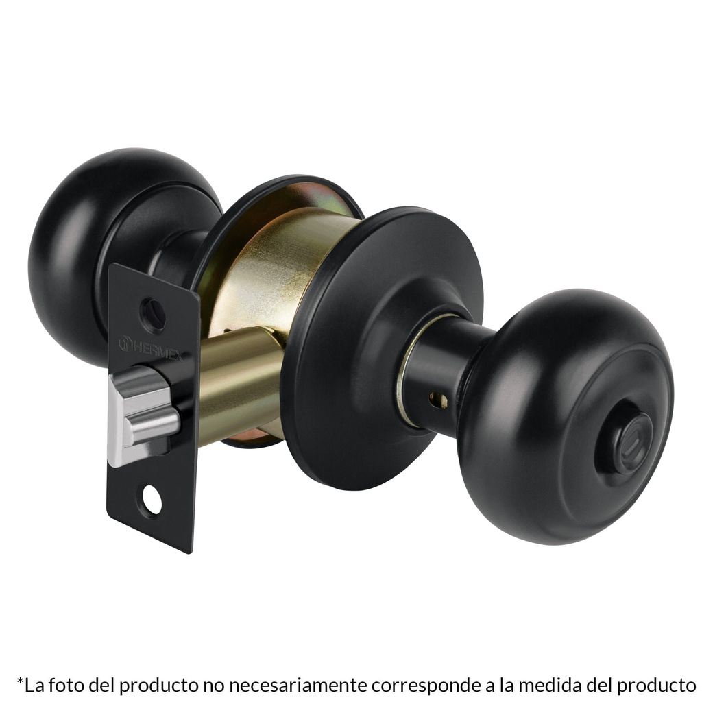 Cerradura pomo, negro, oval, entrada, Hermex