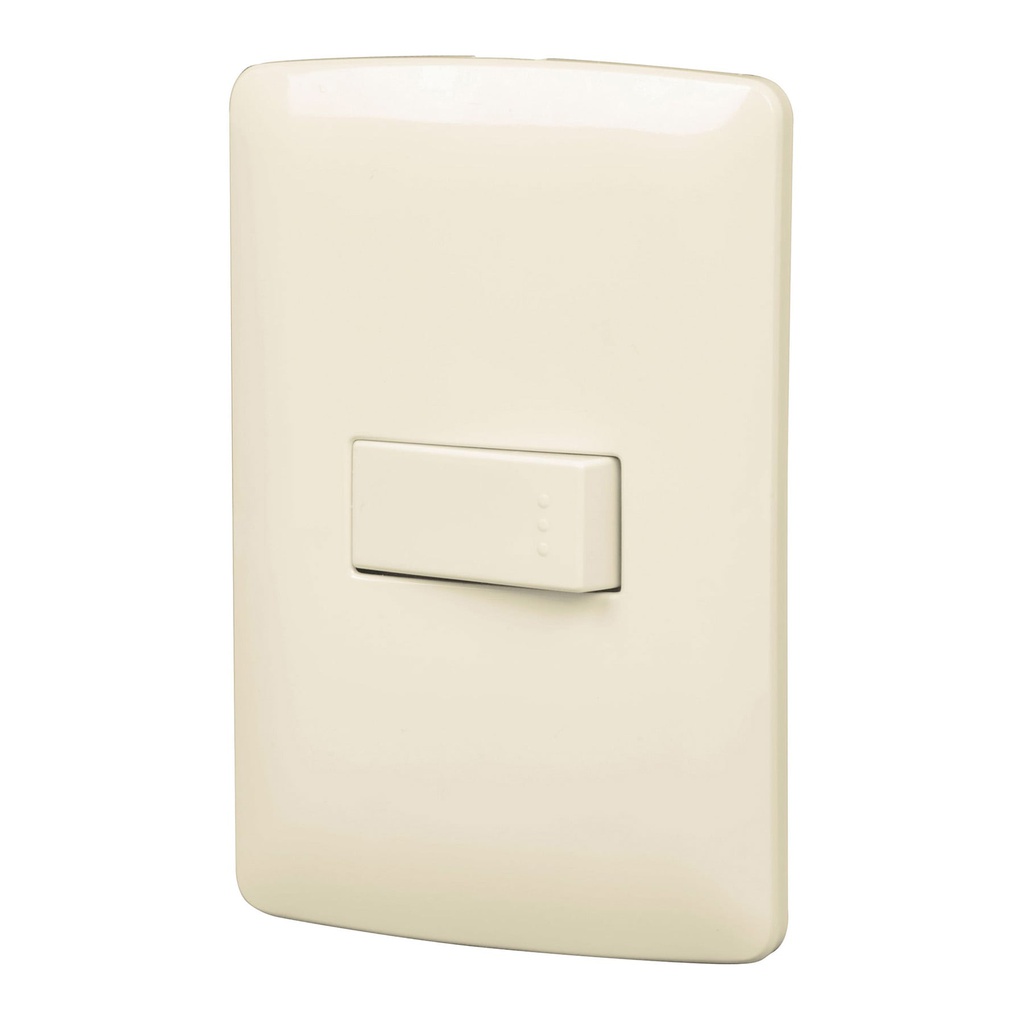 Placa armada 1 interruptor escalera marfil, linea Italiana