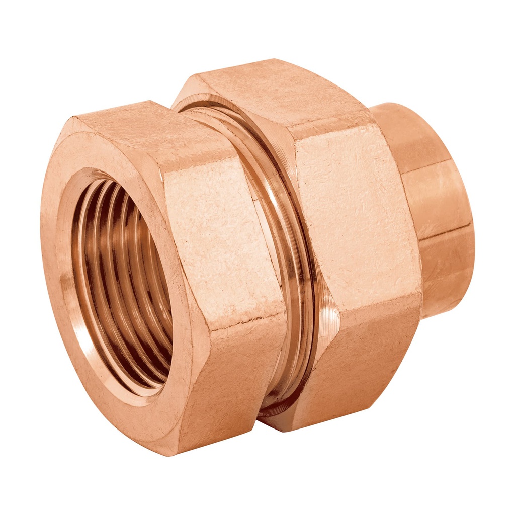 Tuerca union laton cobrizado 1' rosca interior, Foset