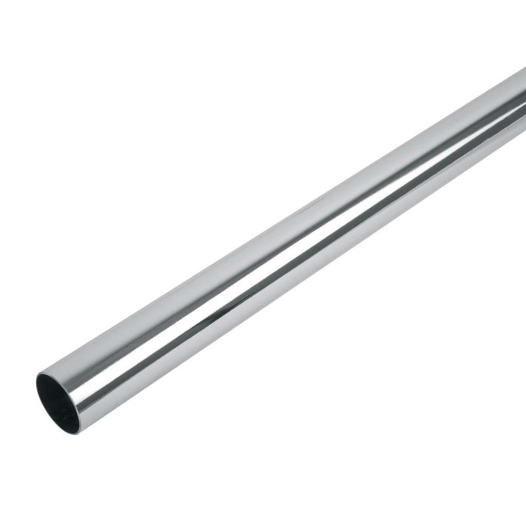 Tubo redondo para closet, 3.0 m, acero cromado, Hermex