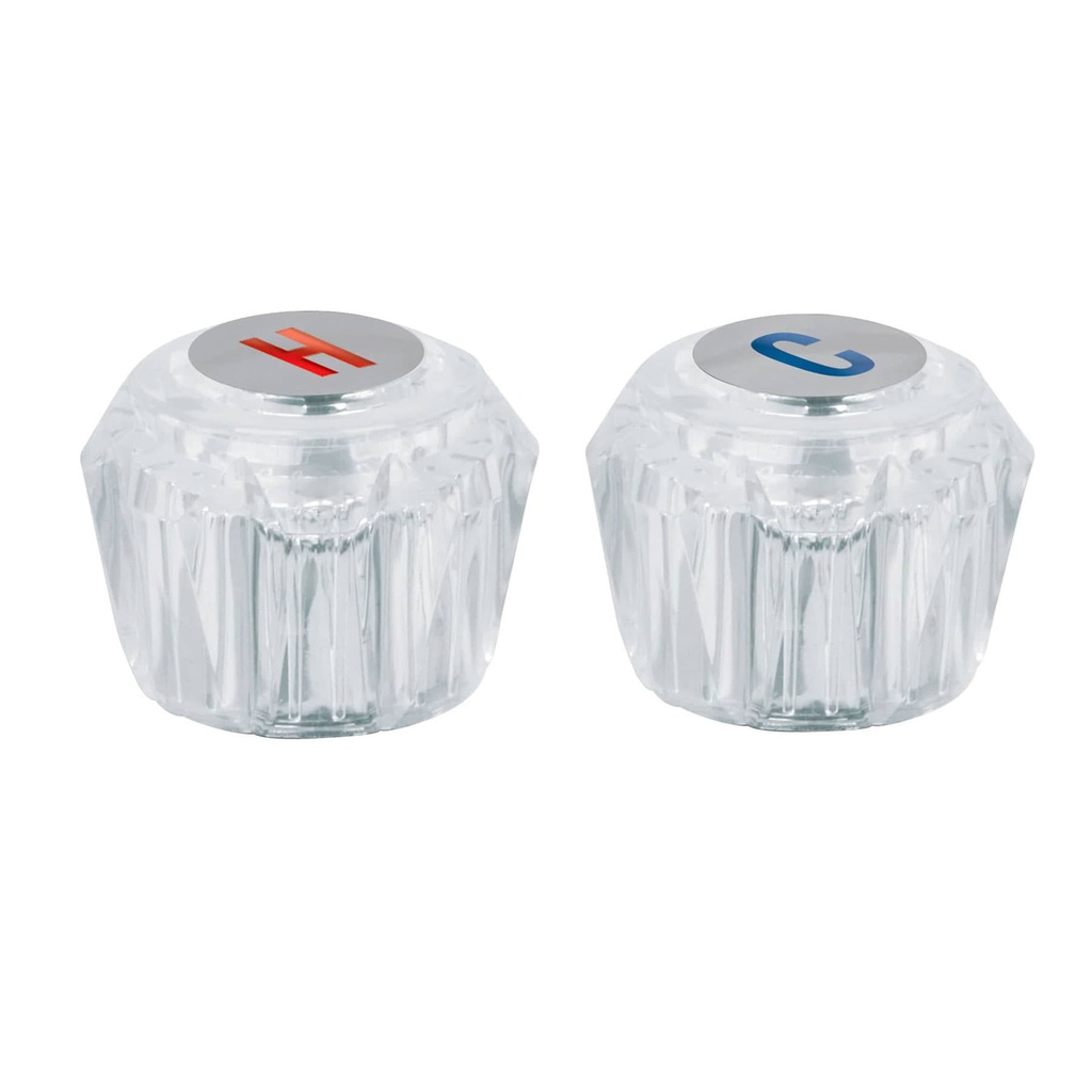 Juego 2 manerales acrilico trans p/lavabo y fregadero, Basic