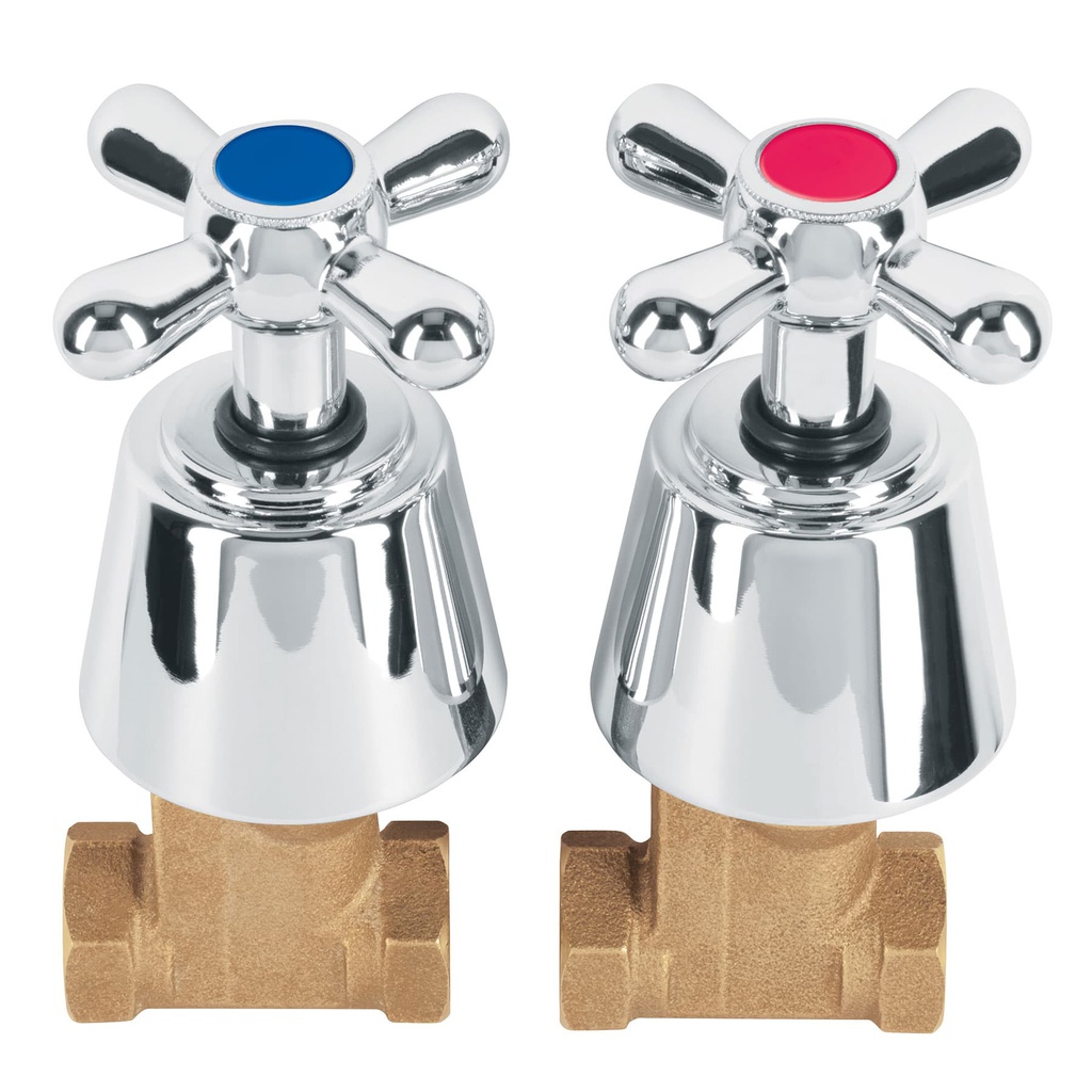 Juego llaves empotrar roscables, cruceta, Aqua