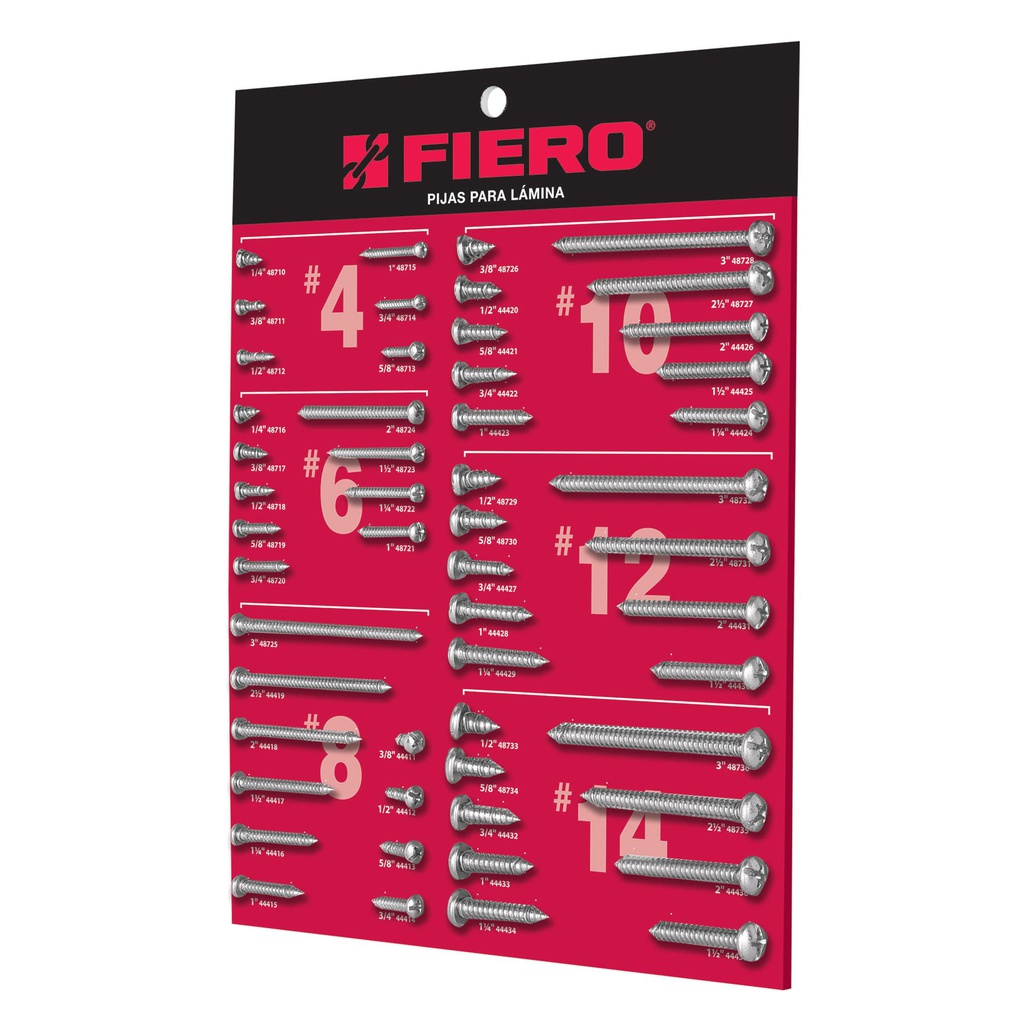 Exhibidor Fiero de pijas para lamina