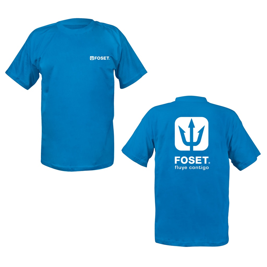 Playera cuello redondo para hombre, azul, G, Foset