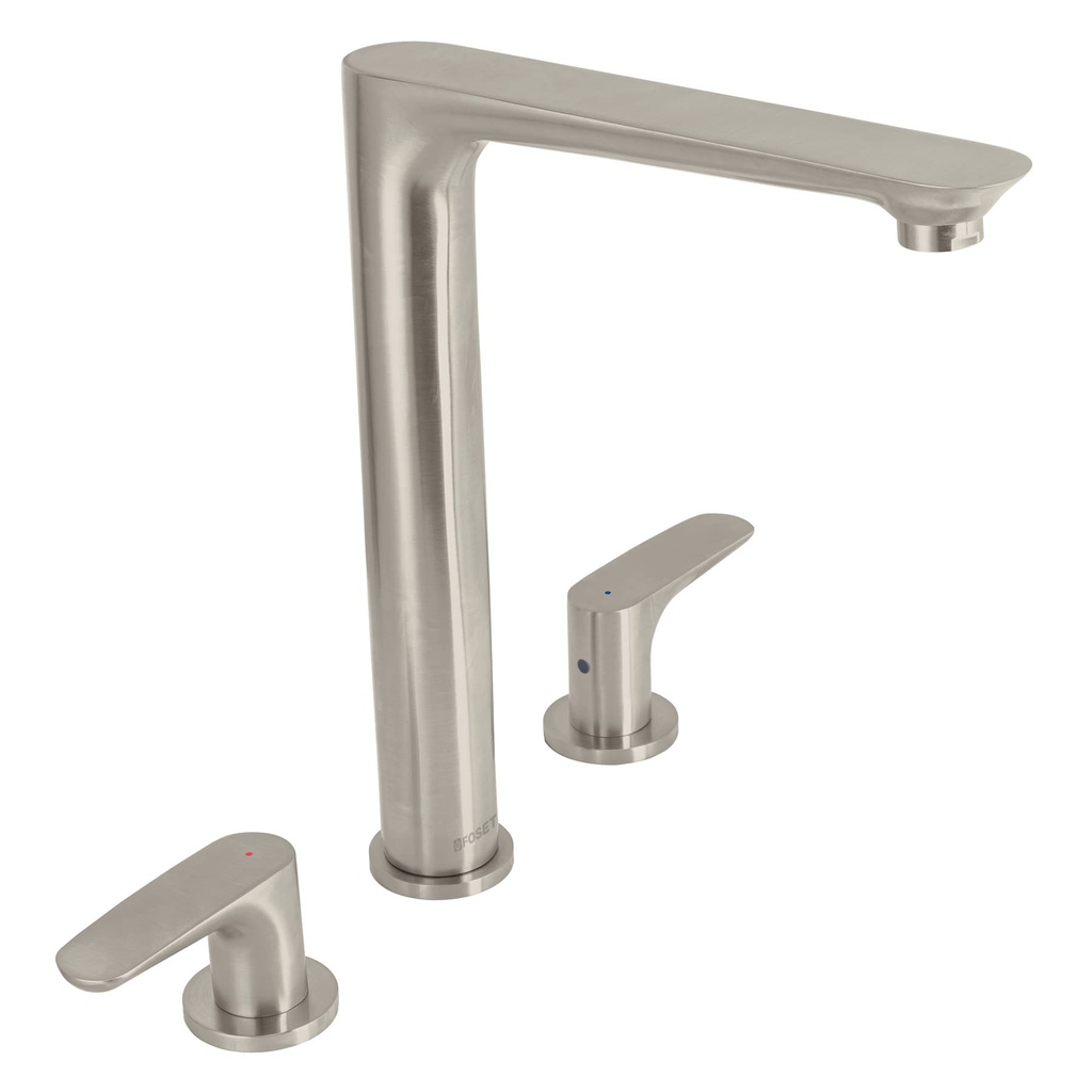 Mezcladora satin cuello alto para fregadero, Foset Riviera