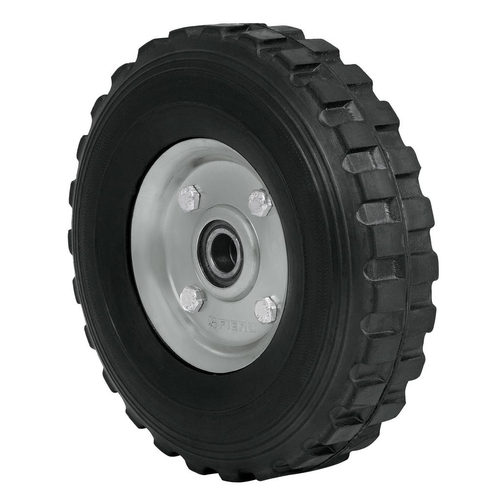 Rueda de hule solido 8' para diablo, doble balero, Pretul