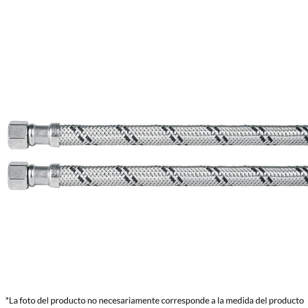 Manguera lavabo/fregadero, acero inox, 1/2' x 3/8', 55 cm