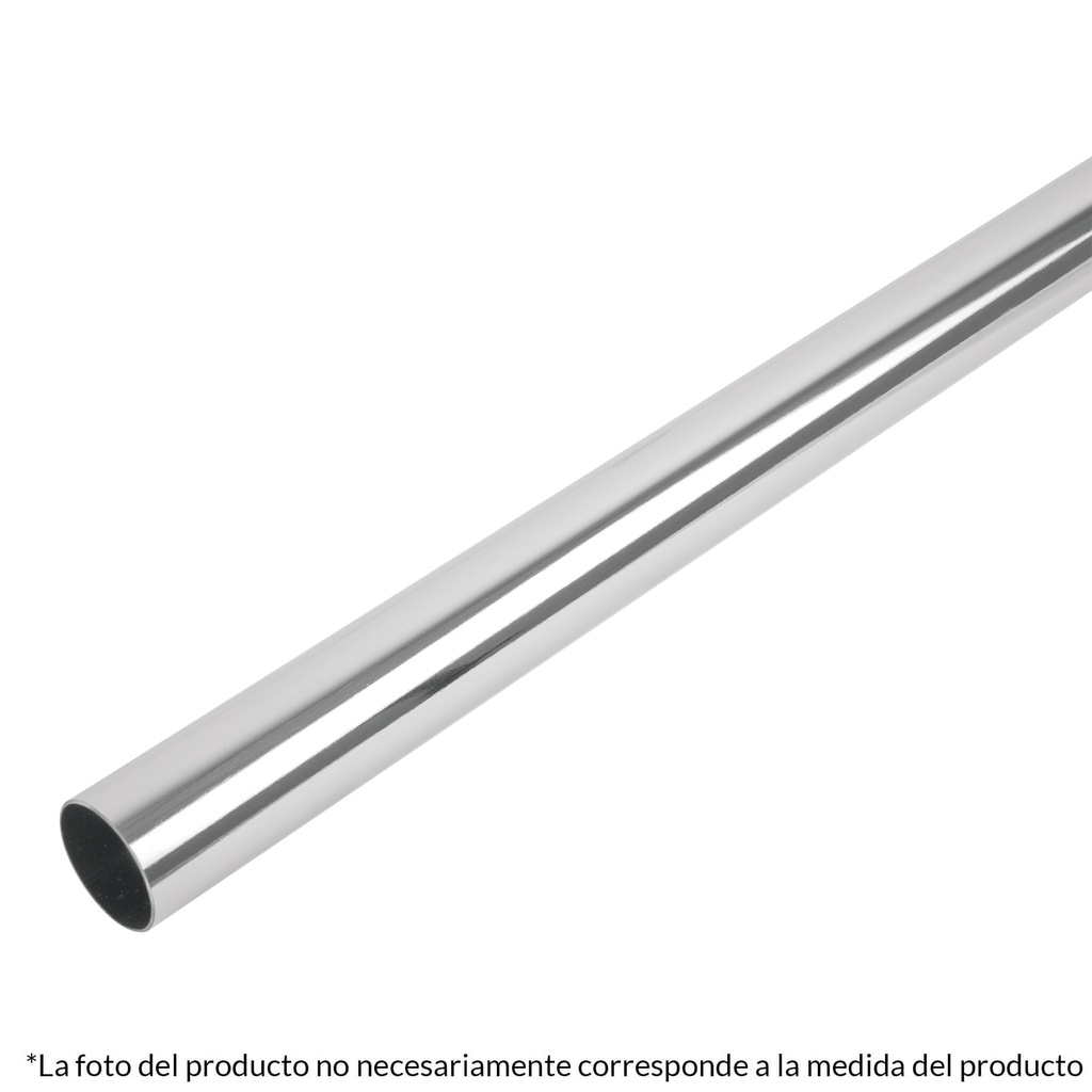 Tubo redondo para closet, 1.8 m, acero cromado, Hermex