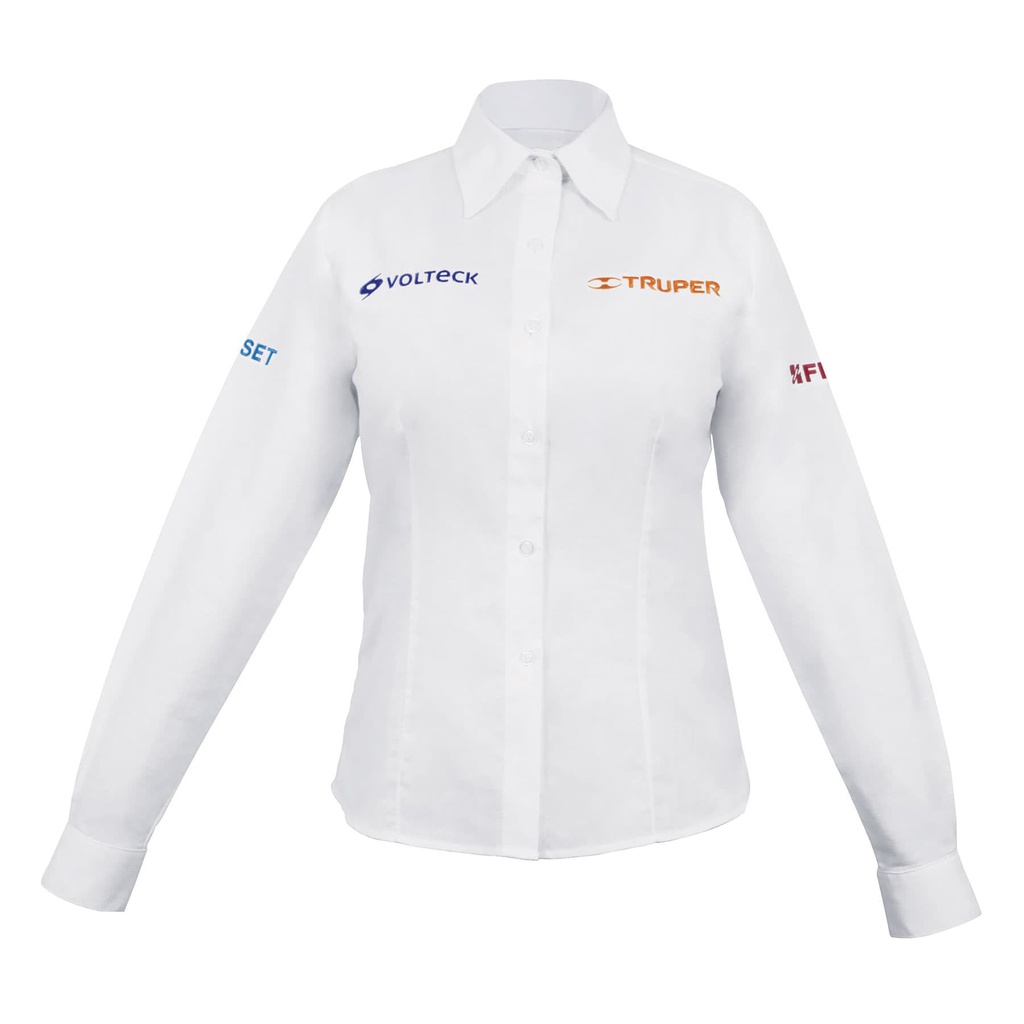 Camisa manga larga para mujer, blanca, EEG, Truper