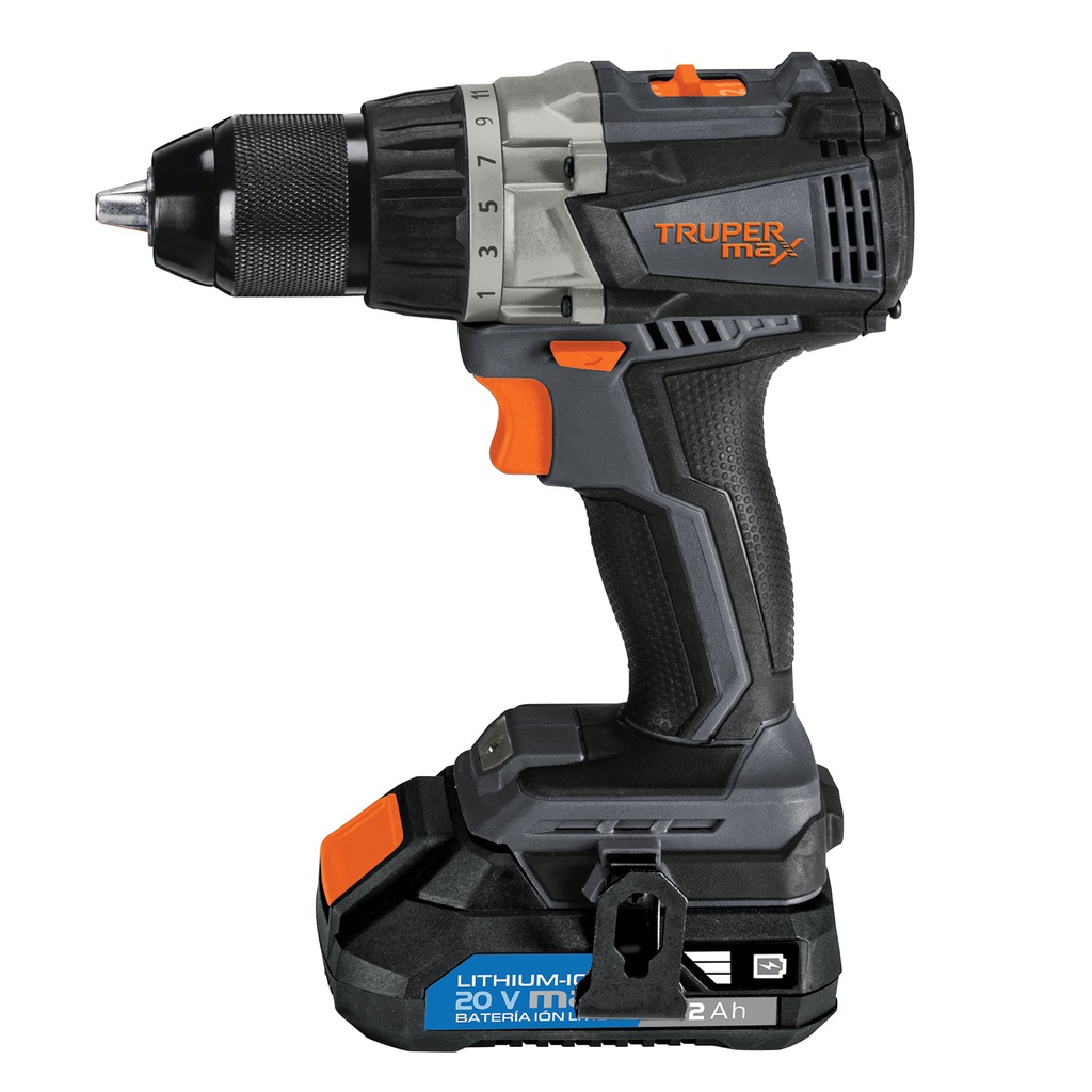 Taladro inalambrico 1/2', 20V, sin carbones, Truper MAX