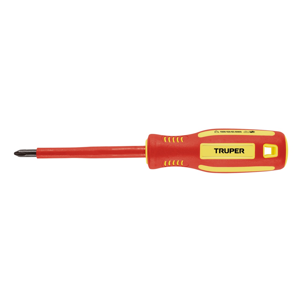 Desarmador dielectrico de cruz 1/4' x 4', Truper