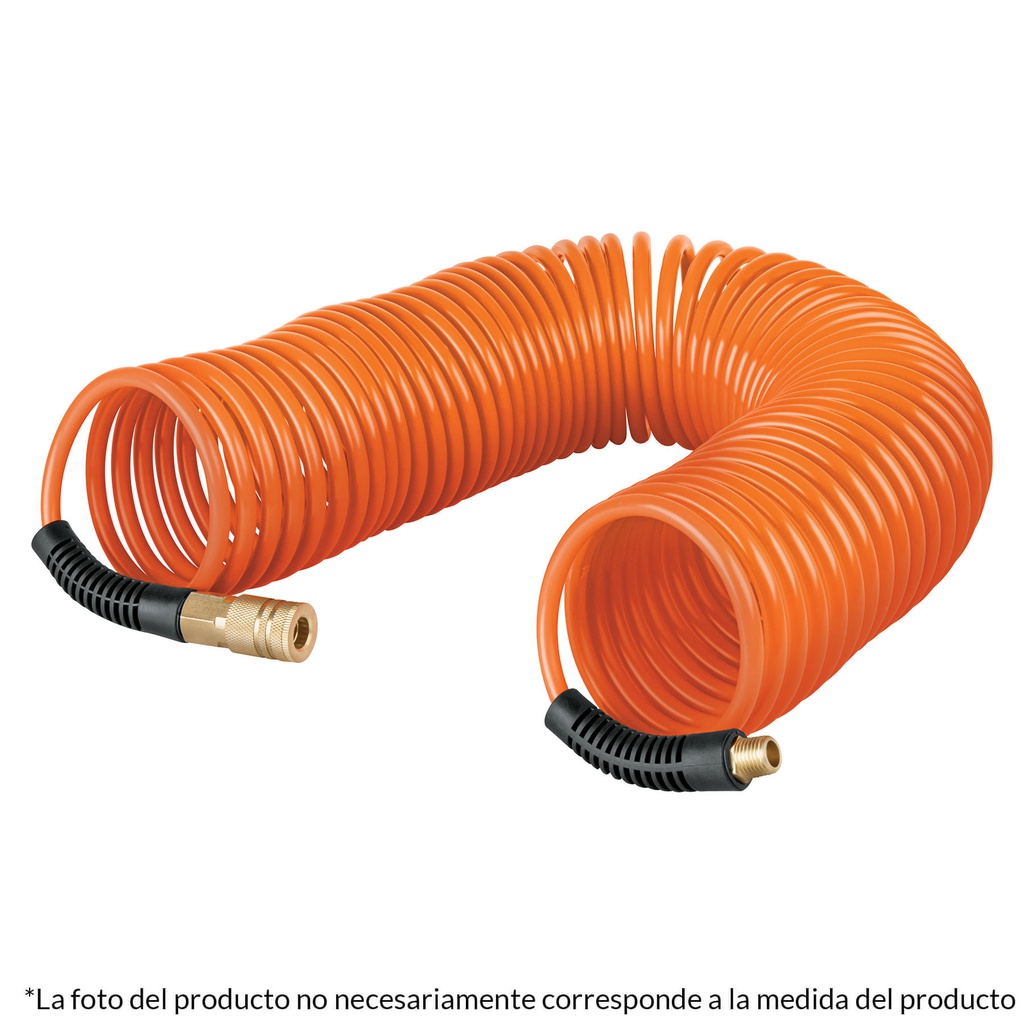 Manguera tipo resorte para compresor, 7.6 m x 1/4', Truper