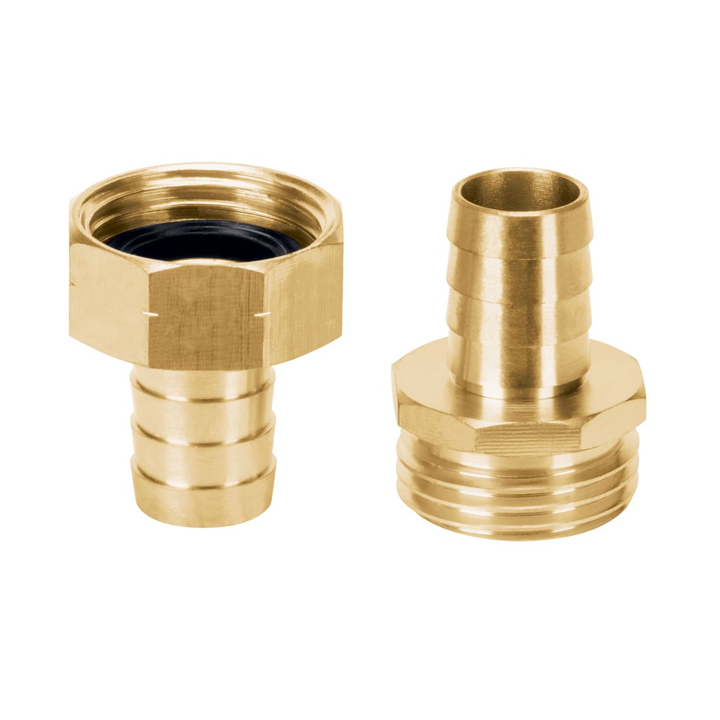 Conectores 5/8' macho y hembra de laton solido para manguera