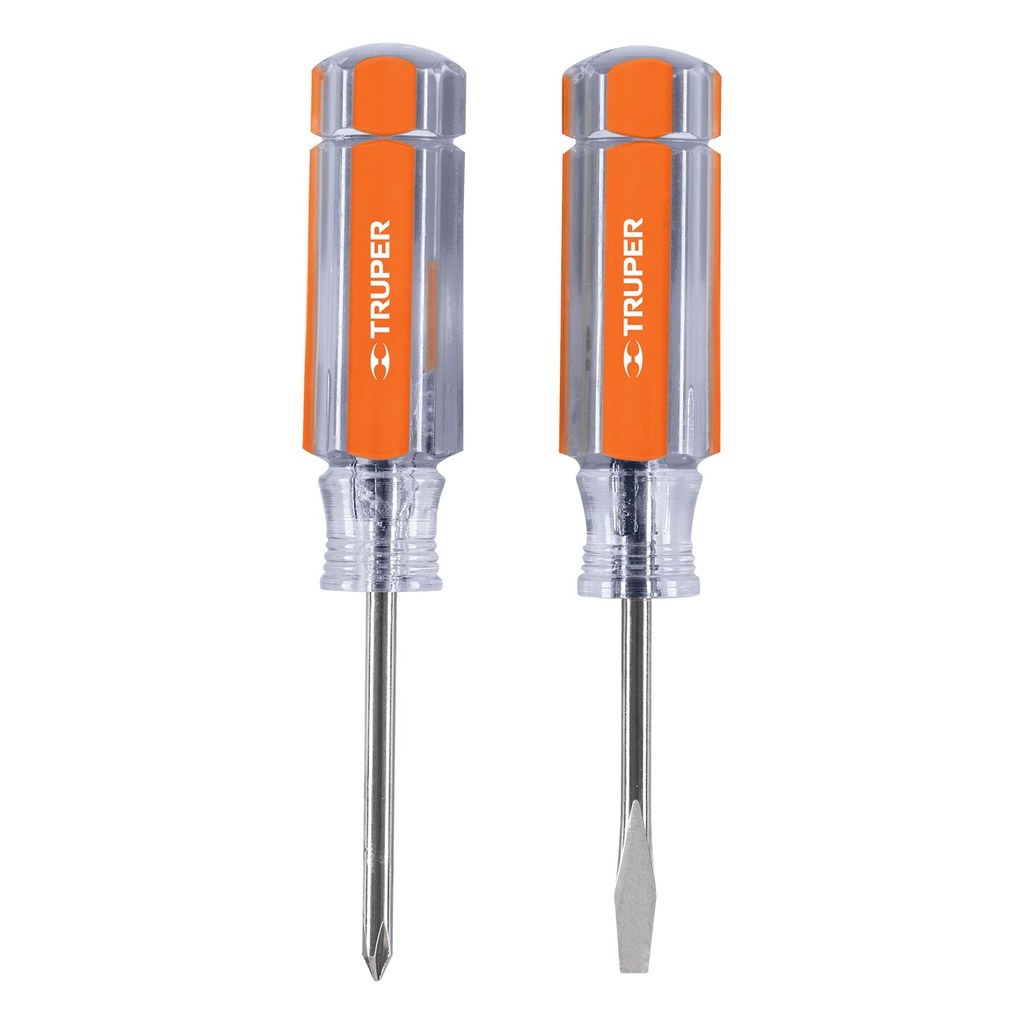 Duo de mini desarmadores mango de acetato, Truper