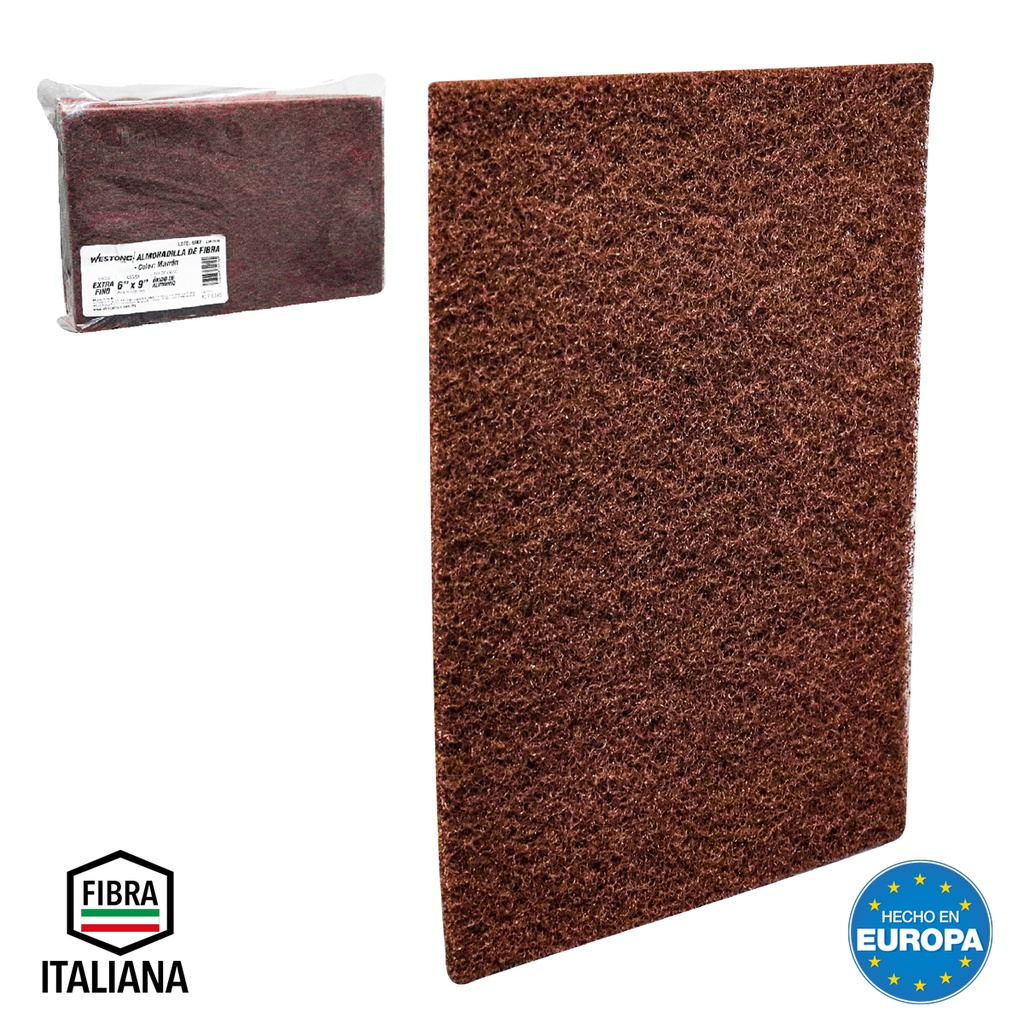 ALMOHADILLA DE FIBRA COLOR MARRÓN WESTON PLUS 6” X 9” (PRECIO X PIEZA - BOLSA C/10)