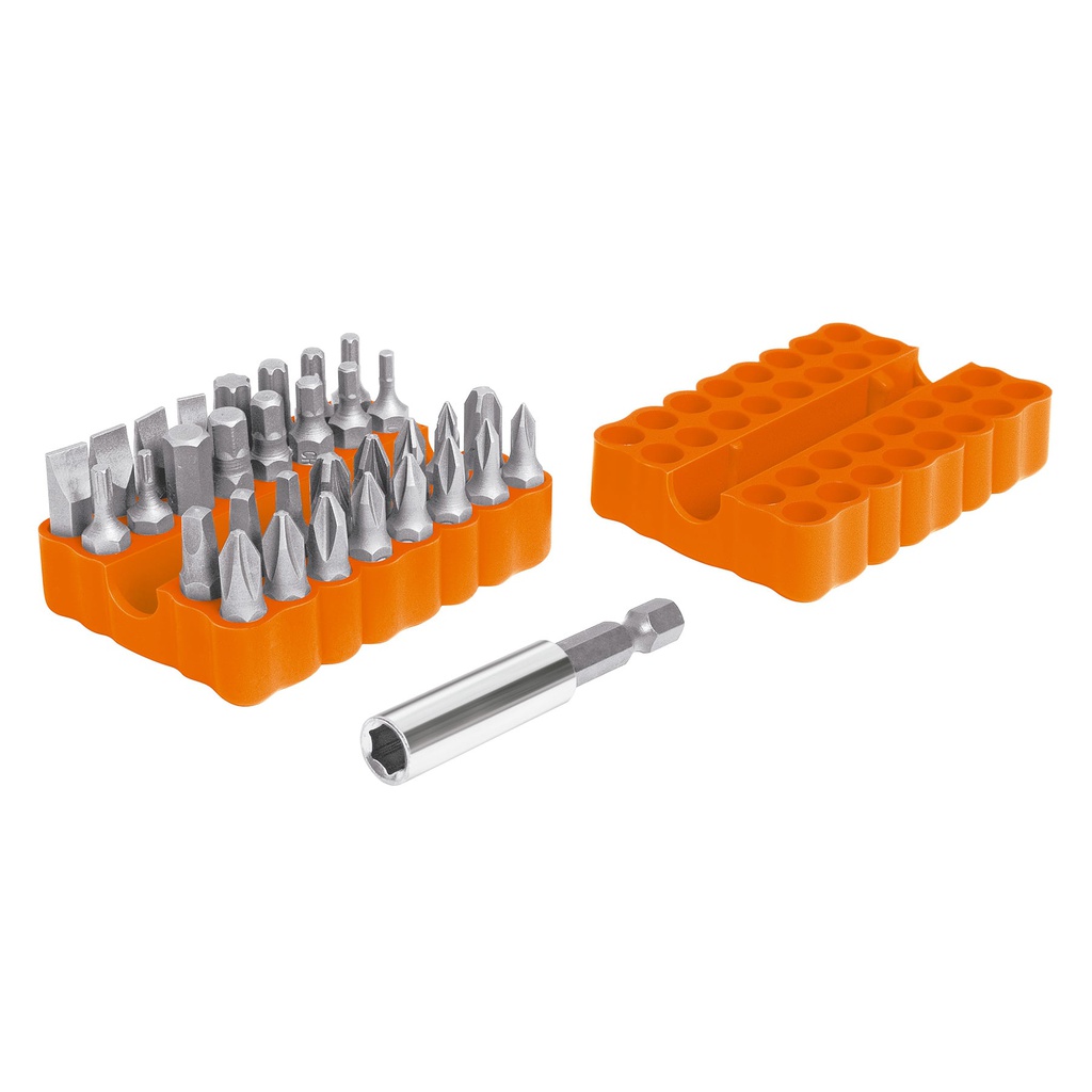Juego de puntas mixtas 1', 33 piezas en organizador plastico