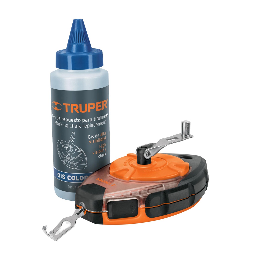 Tiralineas profesional plastico con gis, 30m(100 ft), Truper