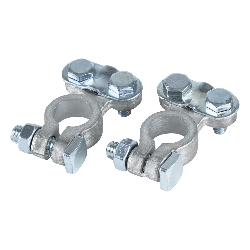 Blister 2 terminales plomo poste superior p/bateria, Pretul