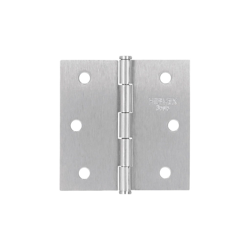 Bisagra cuadrada 2-1/2', cromo mate, cabeza plana, Basic