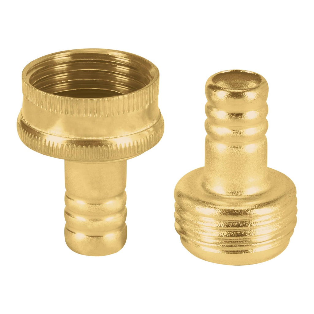 Juego conectores 1/2' macho/hembra de laton laminado, Pretul