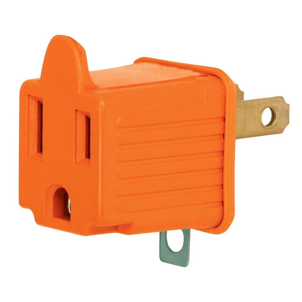 Bolsa con 2 adaptadores 3 a 2 naranjas, Volteck