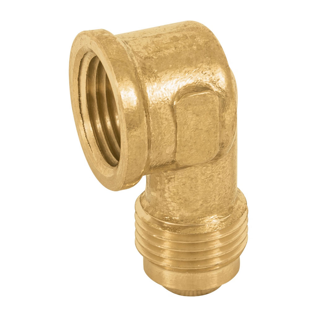 Codo para estufa a 90° de laton de 3/8 x 3/8', Foset
