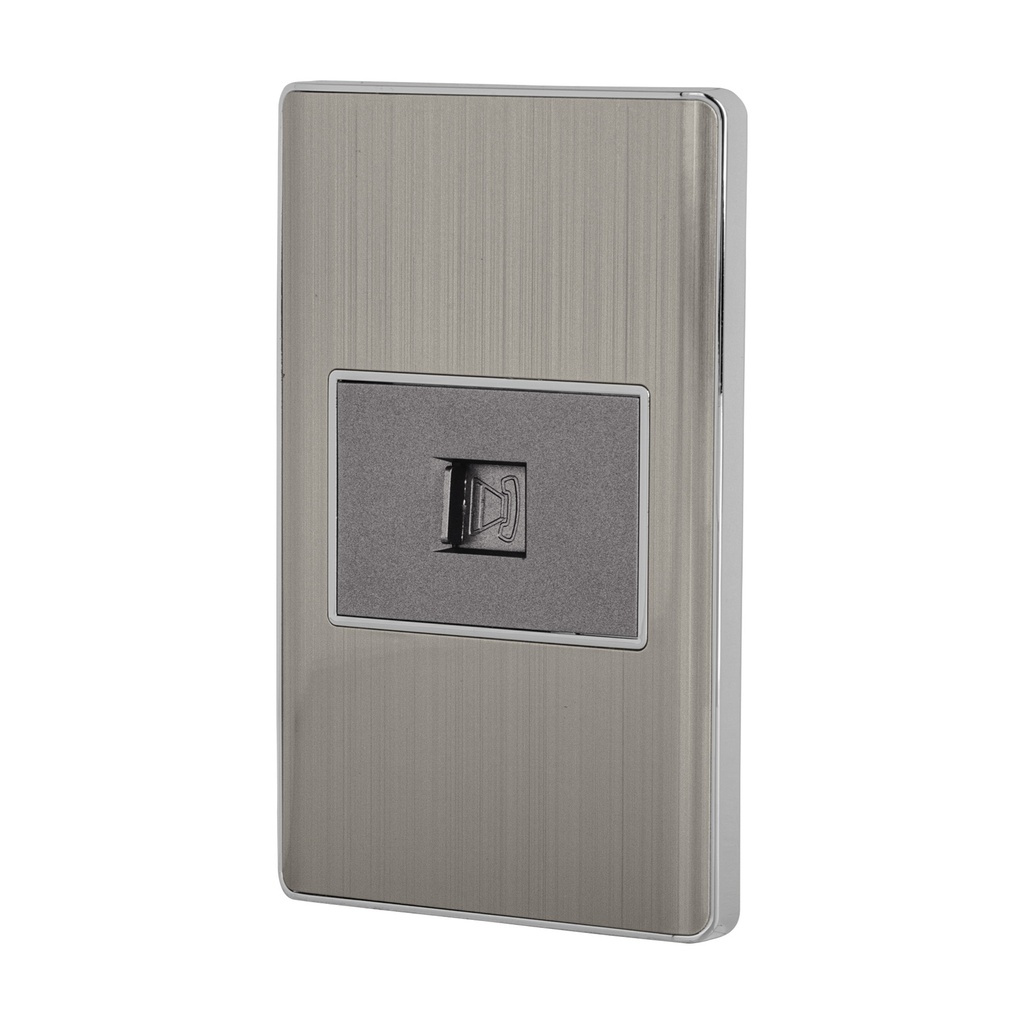 Placa armada acero inox 1 toma para telefono 1.5 mod, Lisboa