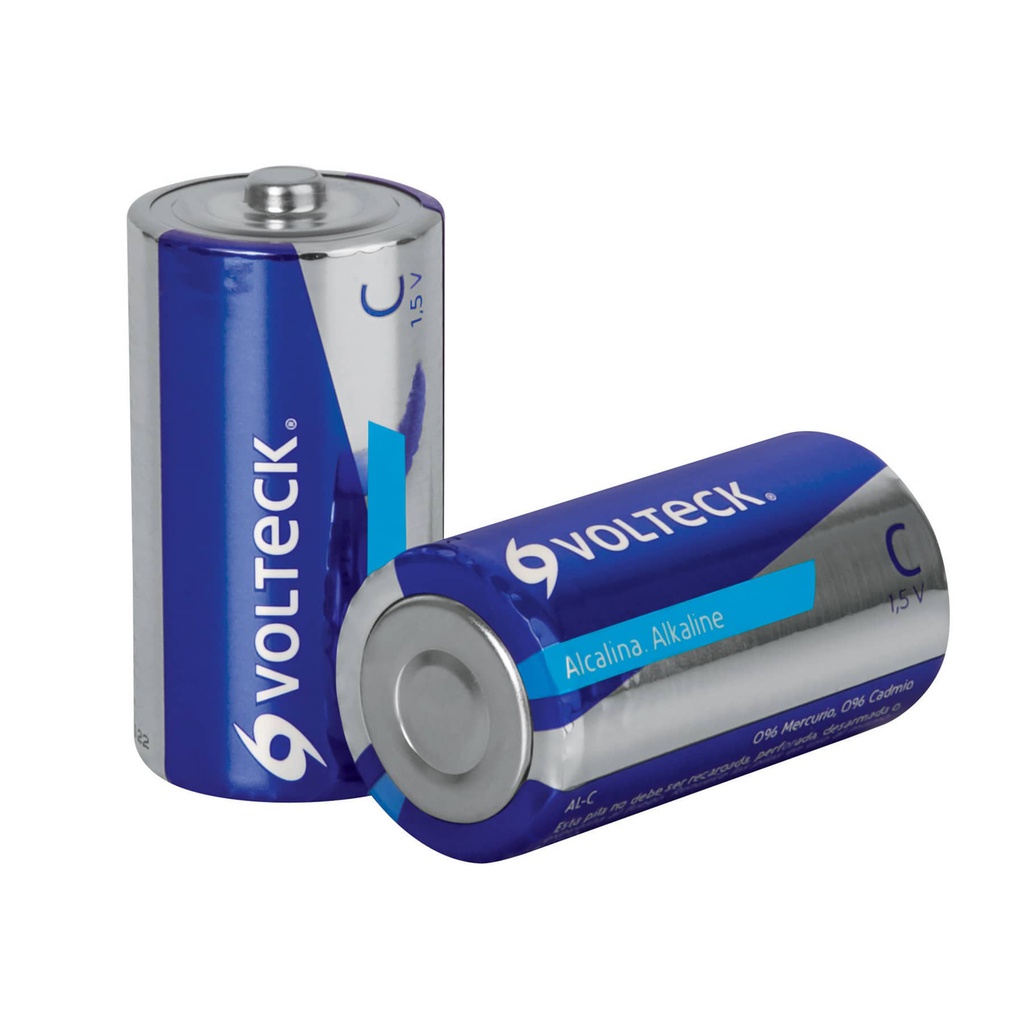 Blister con 2 pilas alcalinas tamaño C, Volteck