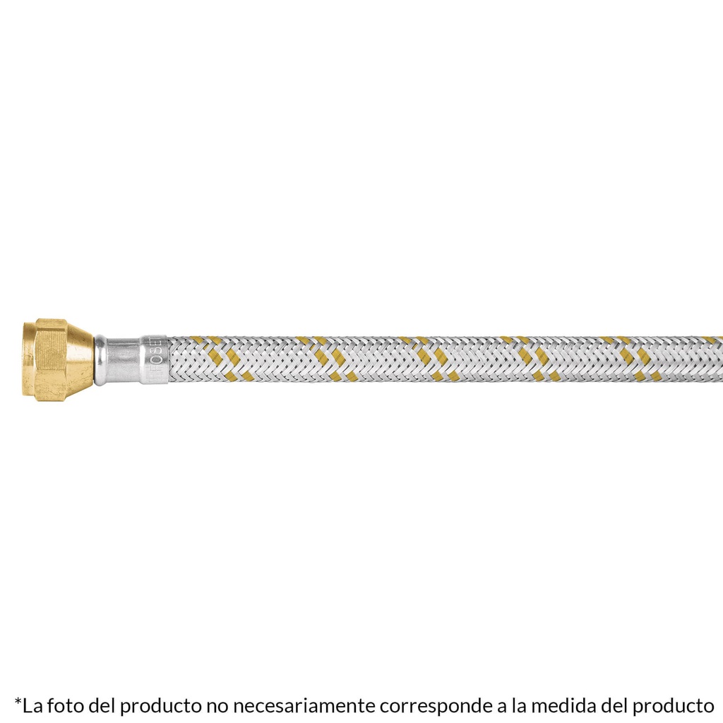 Manguera para gas, acero inox, 3/8' x 3/8', 200 cm, Foset