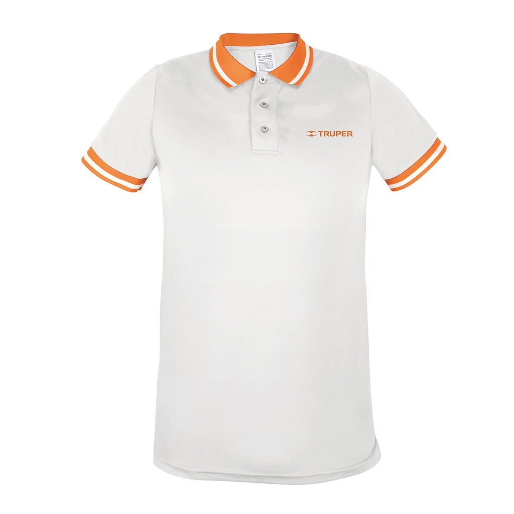 Playera polo performance para hombre, blanca, G, Truper
