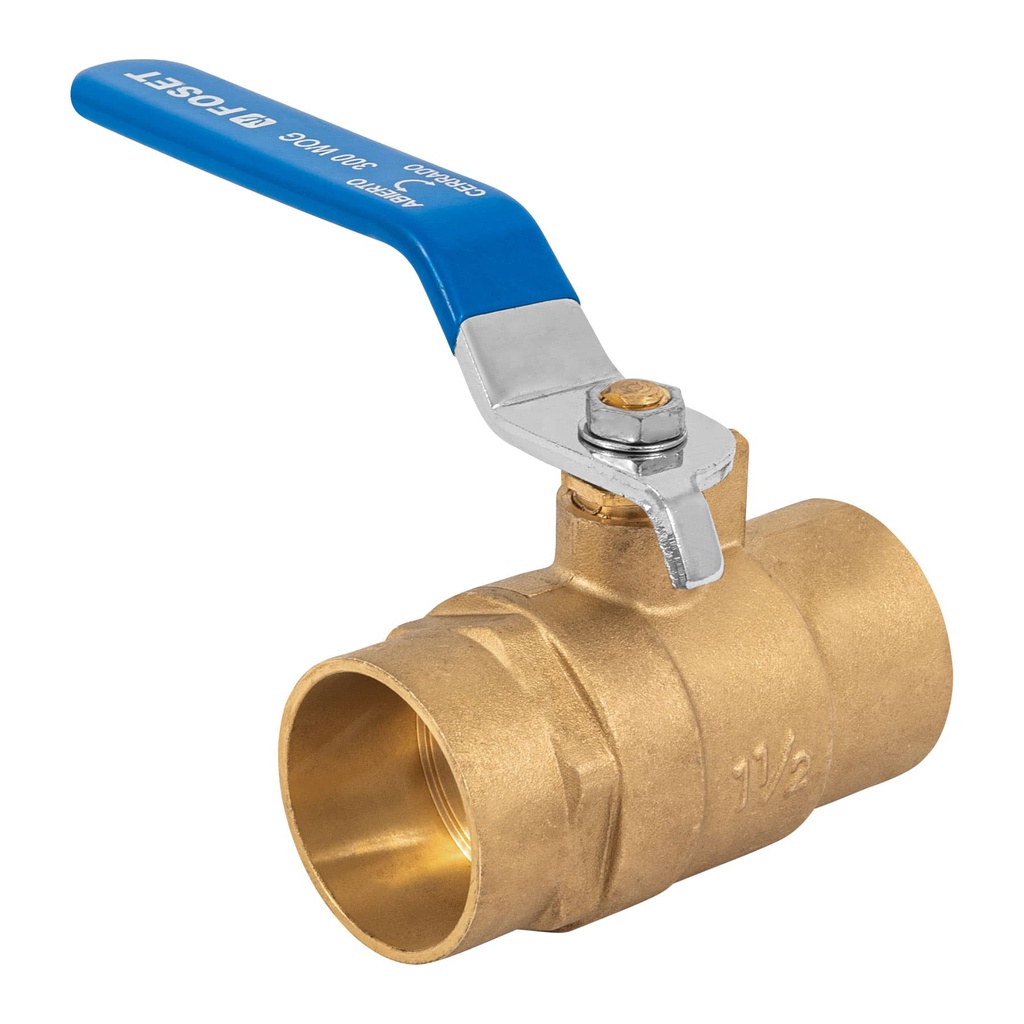 Valvula de esfera de laton, soldable 1-1/2', Foset