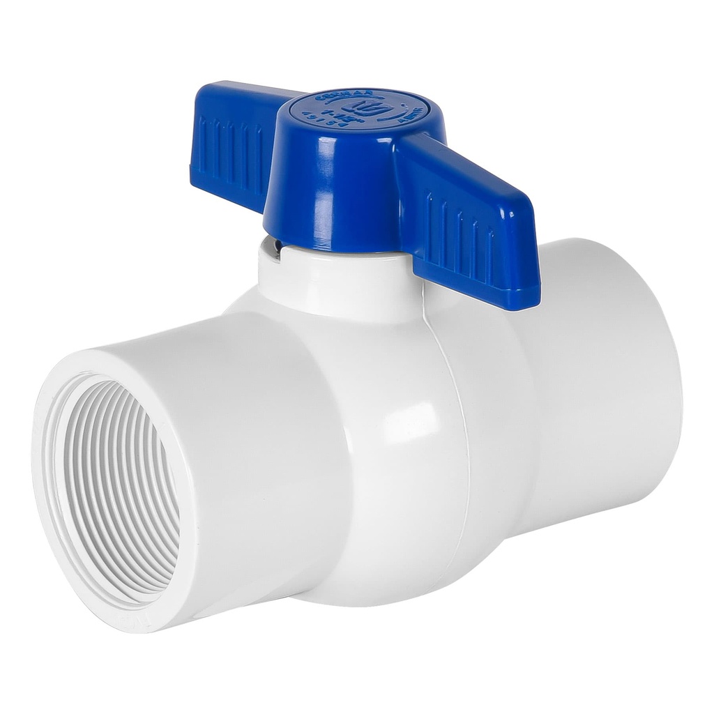 Valvula esfera de PVC 1-1/2' roscable, Foset