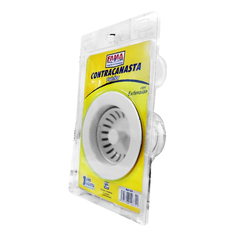Contracanasta Blanca P/Fregadero Con Tubo de 4" En Blister (2674)