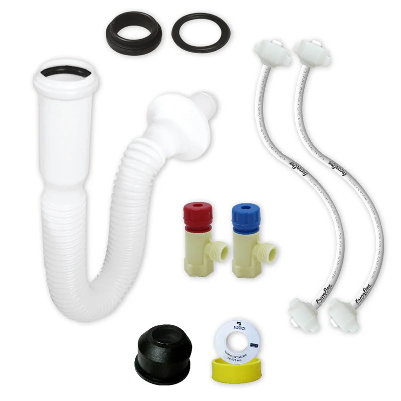 Kit De Instalacion Para Lavabo y Fregadero Con CespoPractik, FF Polimax 1/2" x 45 cms. (3207)