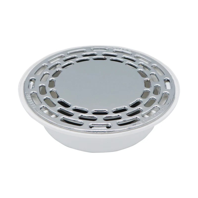 Coladera Redonda Para Tubo PVC Rejilla Cromada #4 (9688)