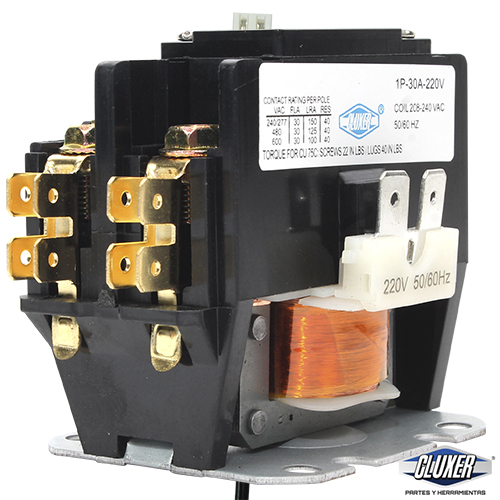1 Contactor 1 Polo 30amps, Bobina 208-240vac, 50/60hz
