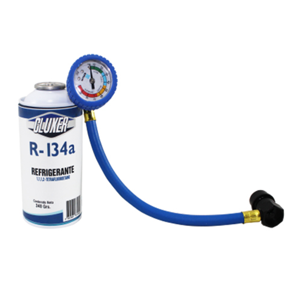 Kit Recarga de Gas Automotriz R-134 Modelo: CXKIREAU Marca CLUXER