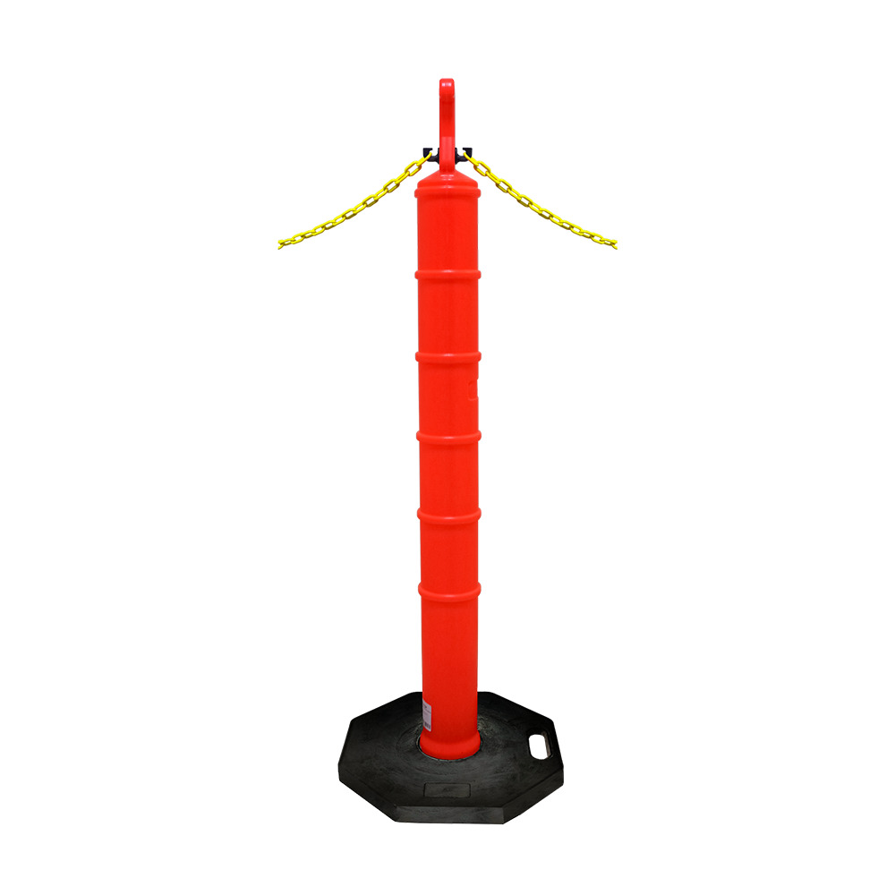 POSTE ANARANJADO ECOFRIENDLY DE 1.20M CON BASE NEGRA DE 8KGS.