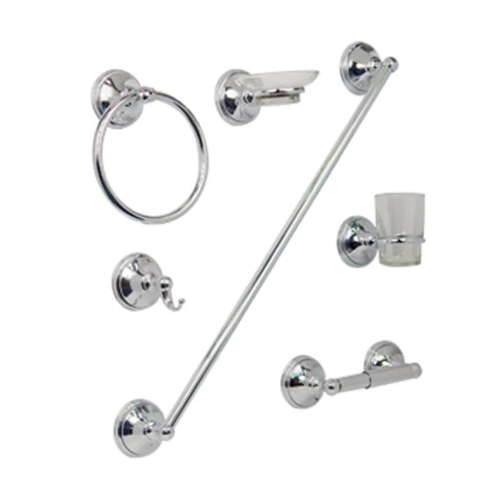 JUEGO ACCESORIOS P/BA�O CROMO ( CAPRI )