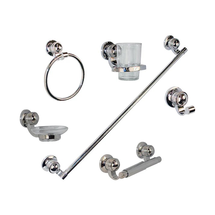 JUEGO ACCESORIOS P/BA�O CROMO ( ASIA )